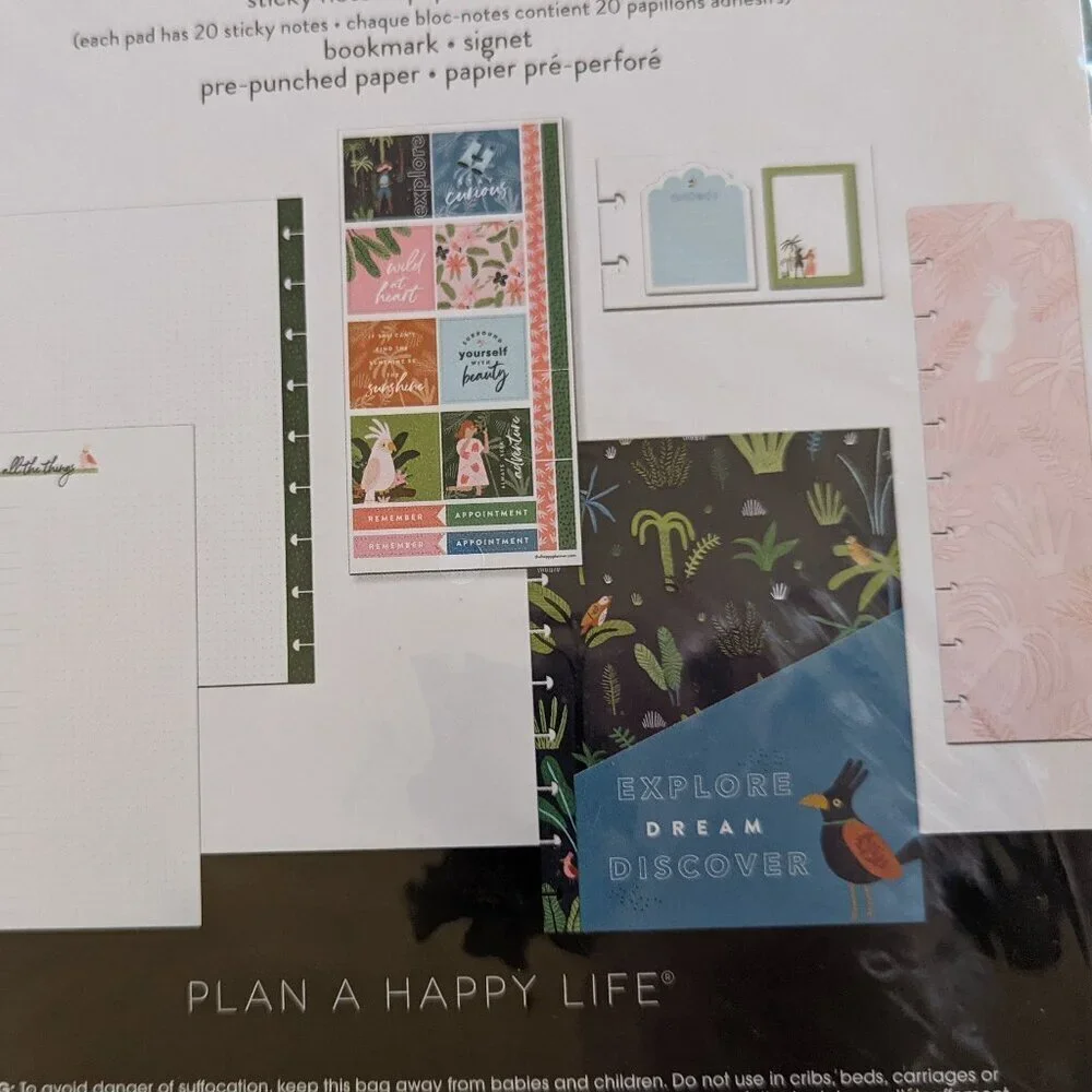 NWT Happy Planner 80pc Classic 'Jungle Vibes' Accessories Stickers Floral Summer